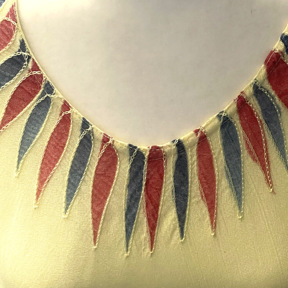 Fairy Butterfly Dress Free Size Yellow Rayon Boho A-line Flowy Festival Beaded - Picture 7 of 11